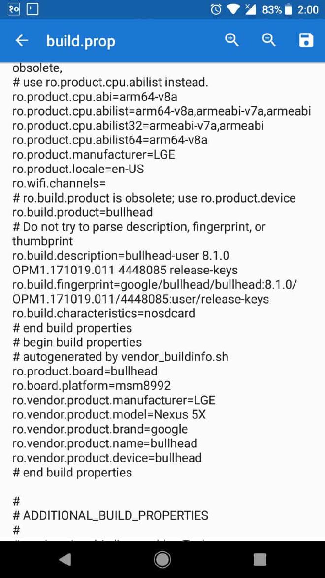 nexus 5x build fingerprint