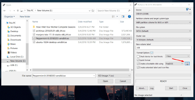 create liveusb of peppermint os using rufus in windows
