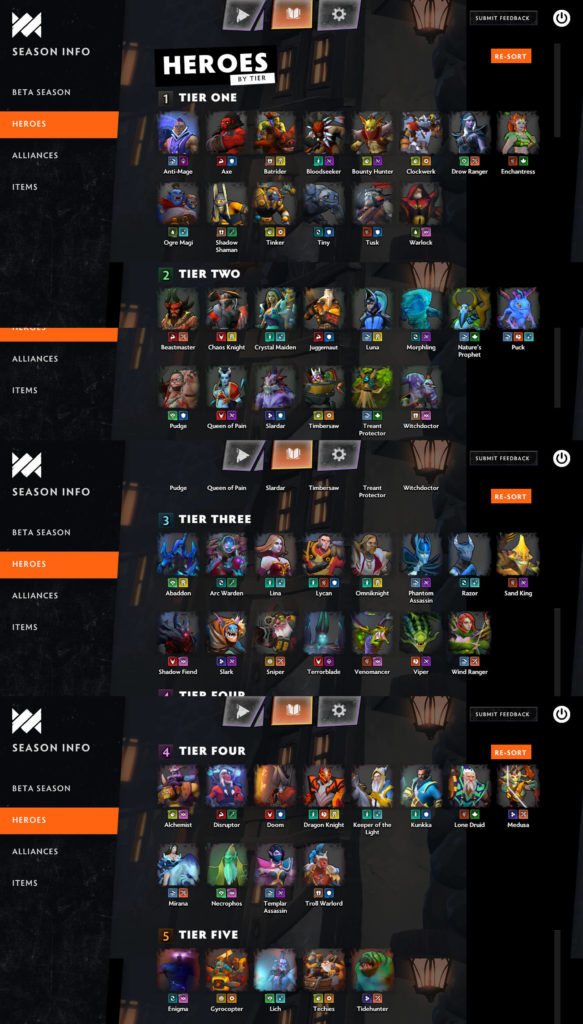 Dota Underlords Heroes
