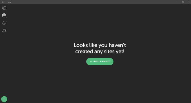 Create new site using local by flywheel