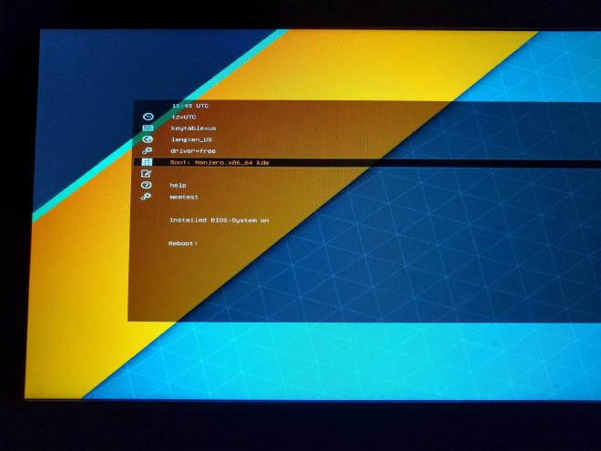 Manjaro Installation Boot Menu