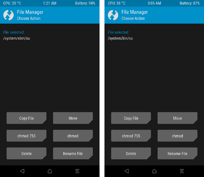 TWRP System xbin bin su