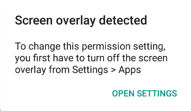 screen overlay detected